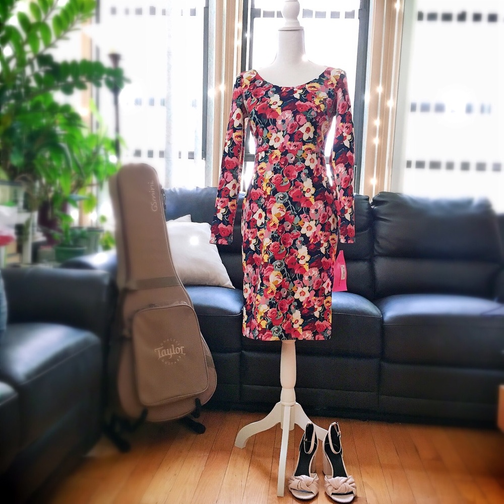Betsy Johnson Floral Midi Dress